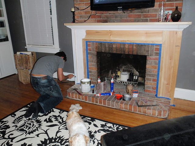 diy wood mantle